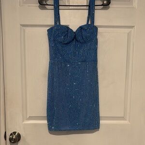 Sparkling Blue Mini Dress